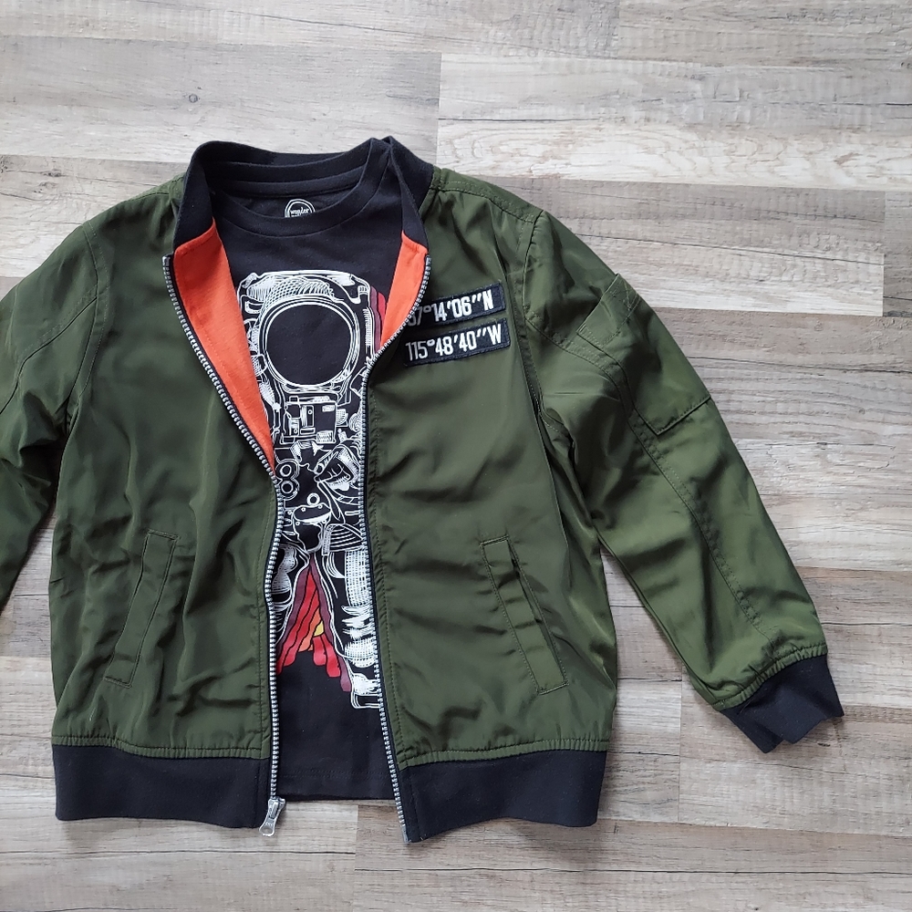 Kids Flight Jacket and Astronaut Tee Wonder Nation Size 6 / 7